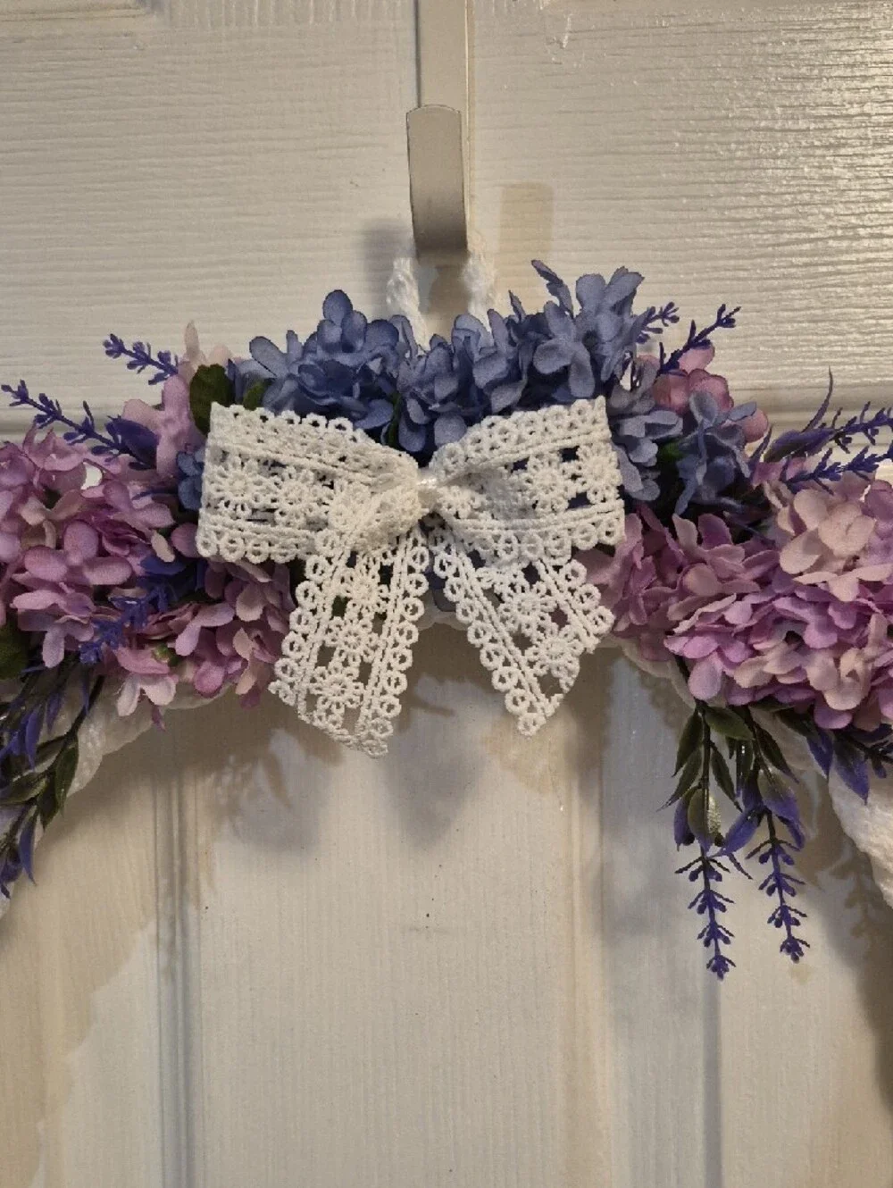 Wreath, Braided Rope Decor with Lavender Lilac Accents